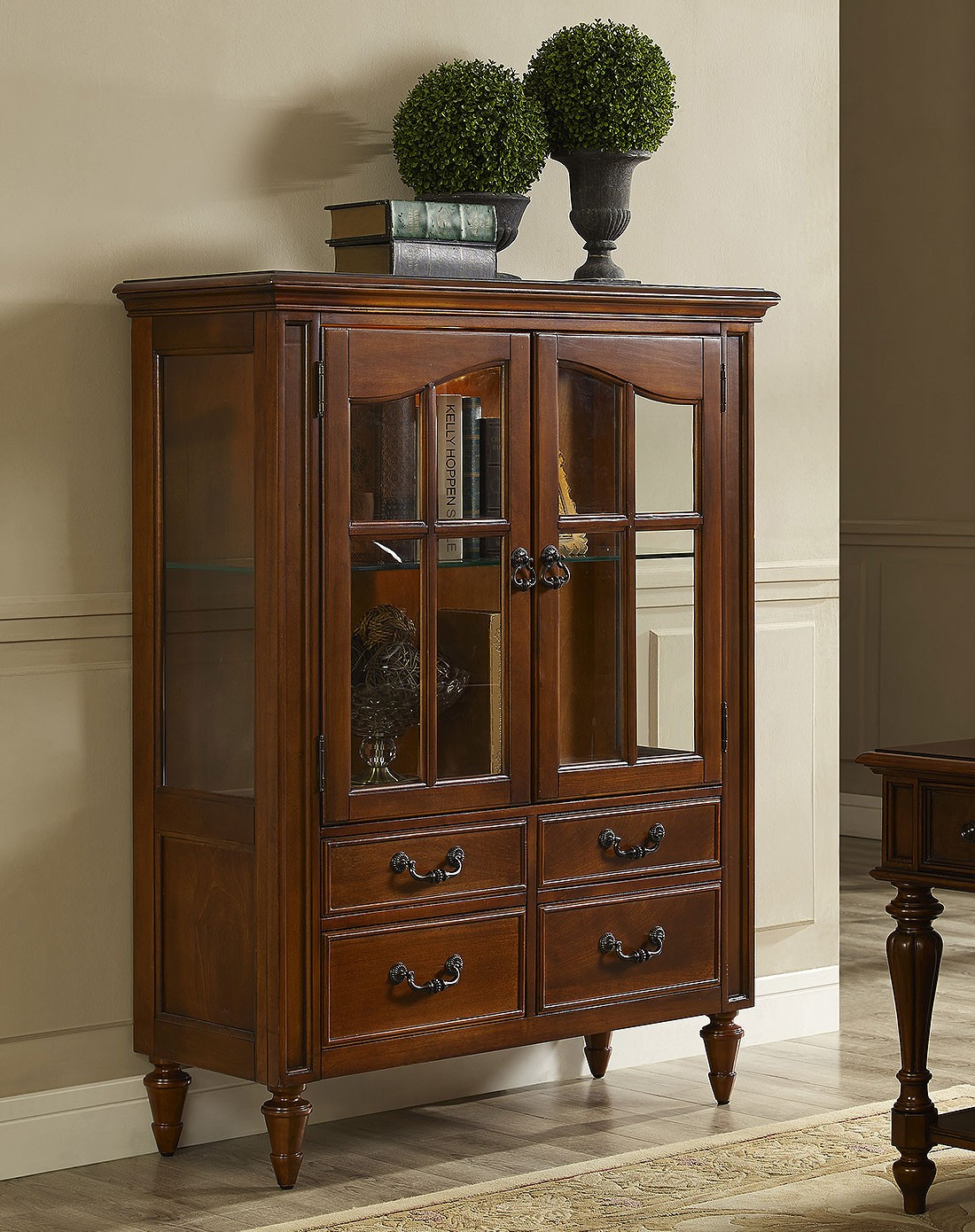 美式乡村 风格实木家具 客厅单门酒柜