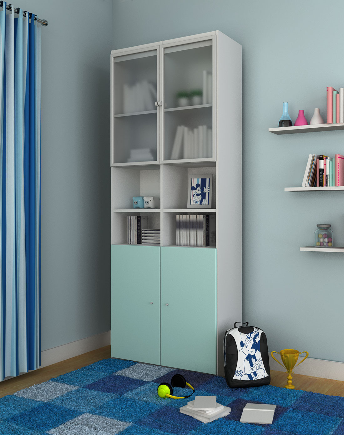 迪士尼冰雪米奇二门书柜