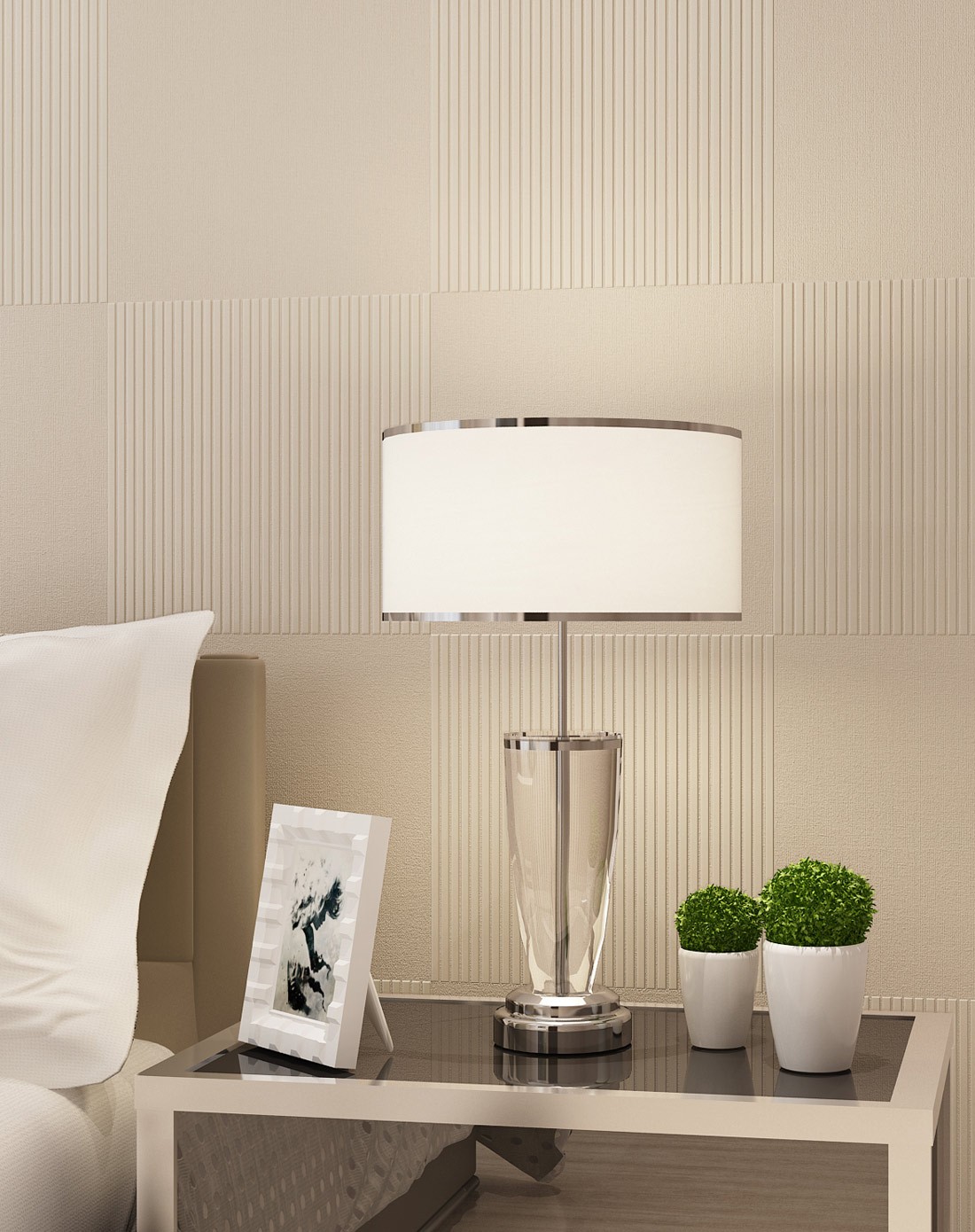 欣旺压纹极致简约方格pvc墙纸-杏色