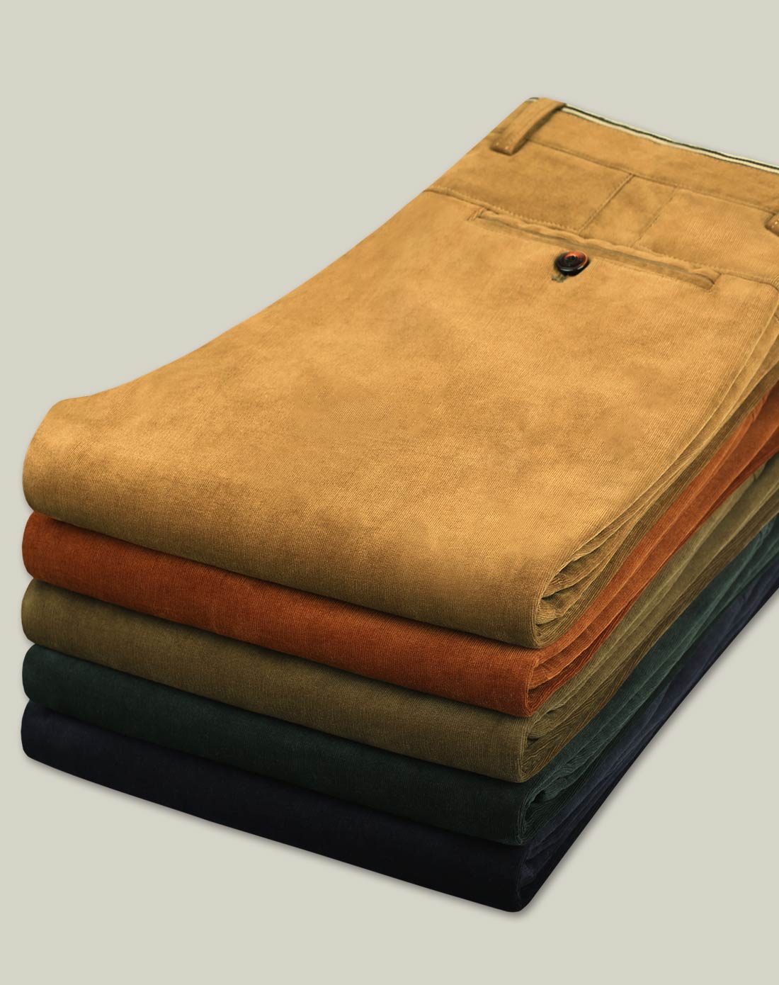 桦茶色微弹灯芯绒加厚休闲裤