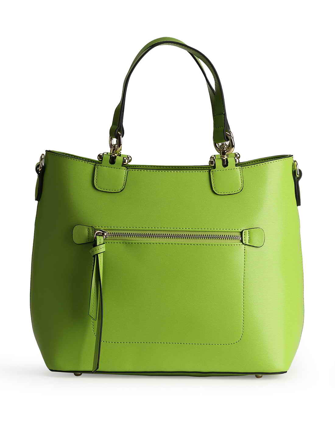 女款绿色牛皮休闲横款方形手提包