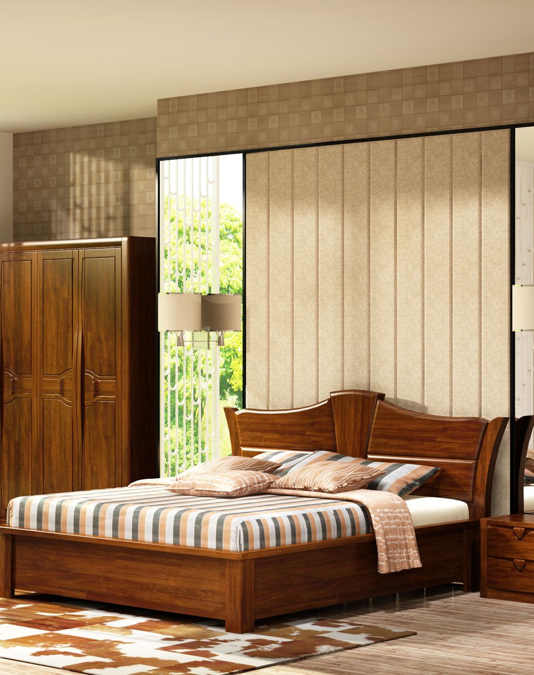 华日家具专场华日家居胡桃色储物床 床头柜*2dss00213_唯品会