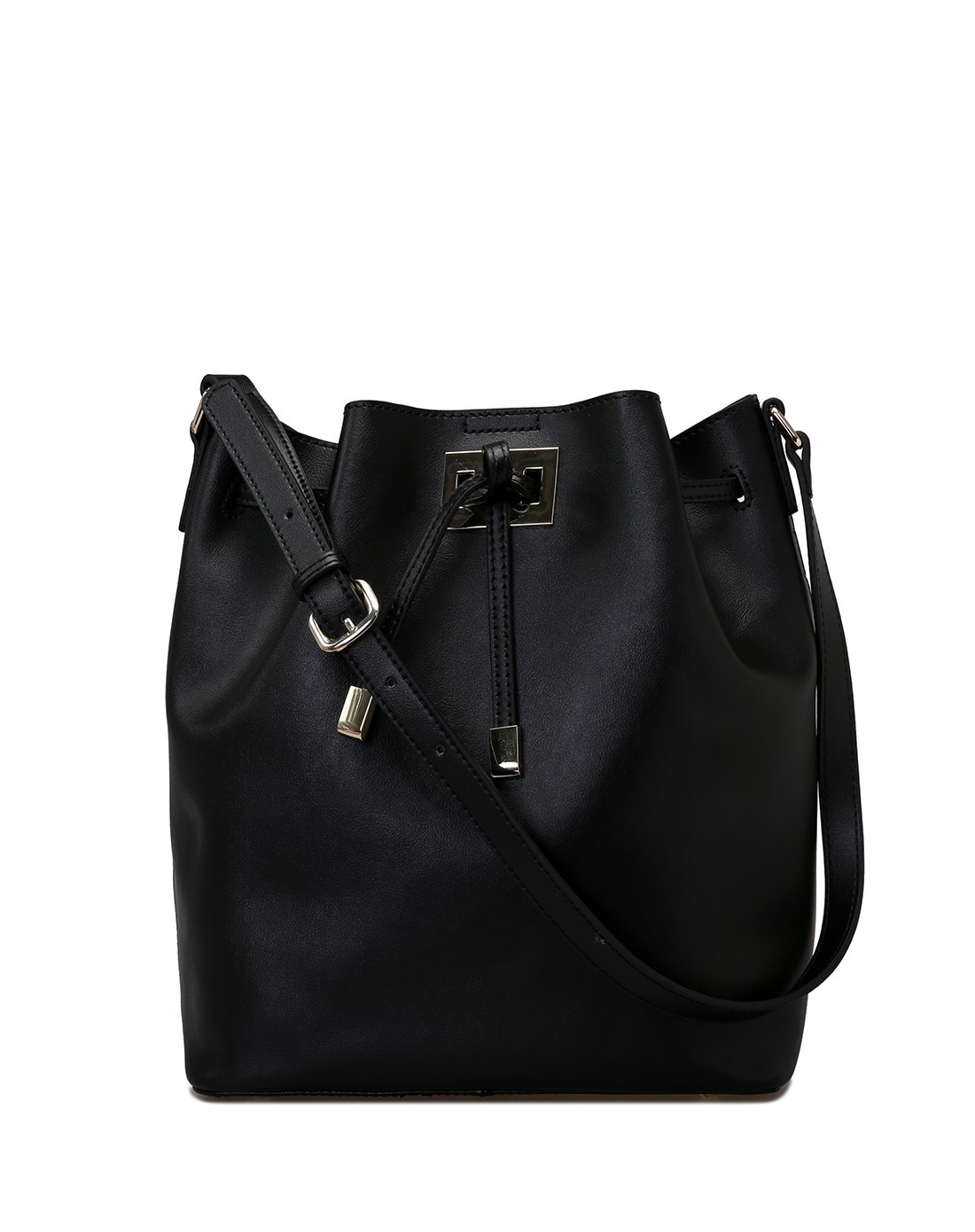 春夏新款独家专供黑色牛皮水桶包