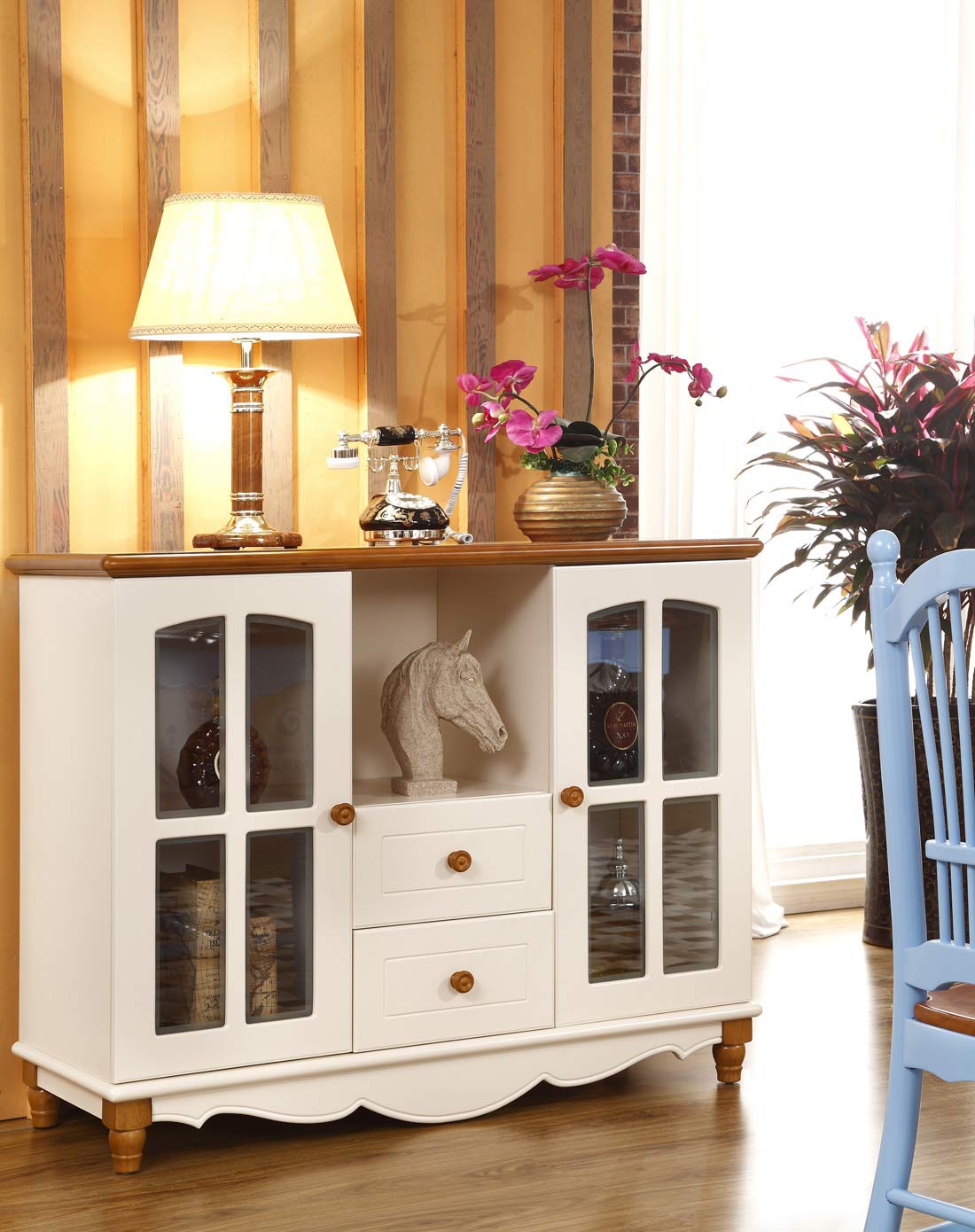 名象家具两门双抽餐边柜矮柜hd020_唯品会