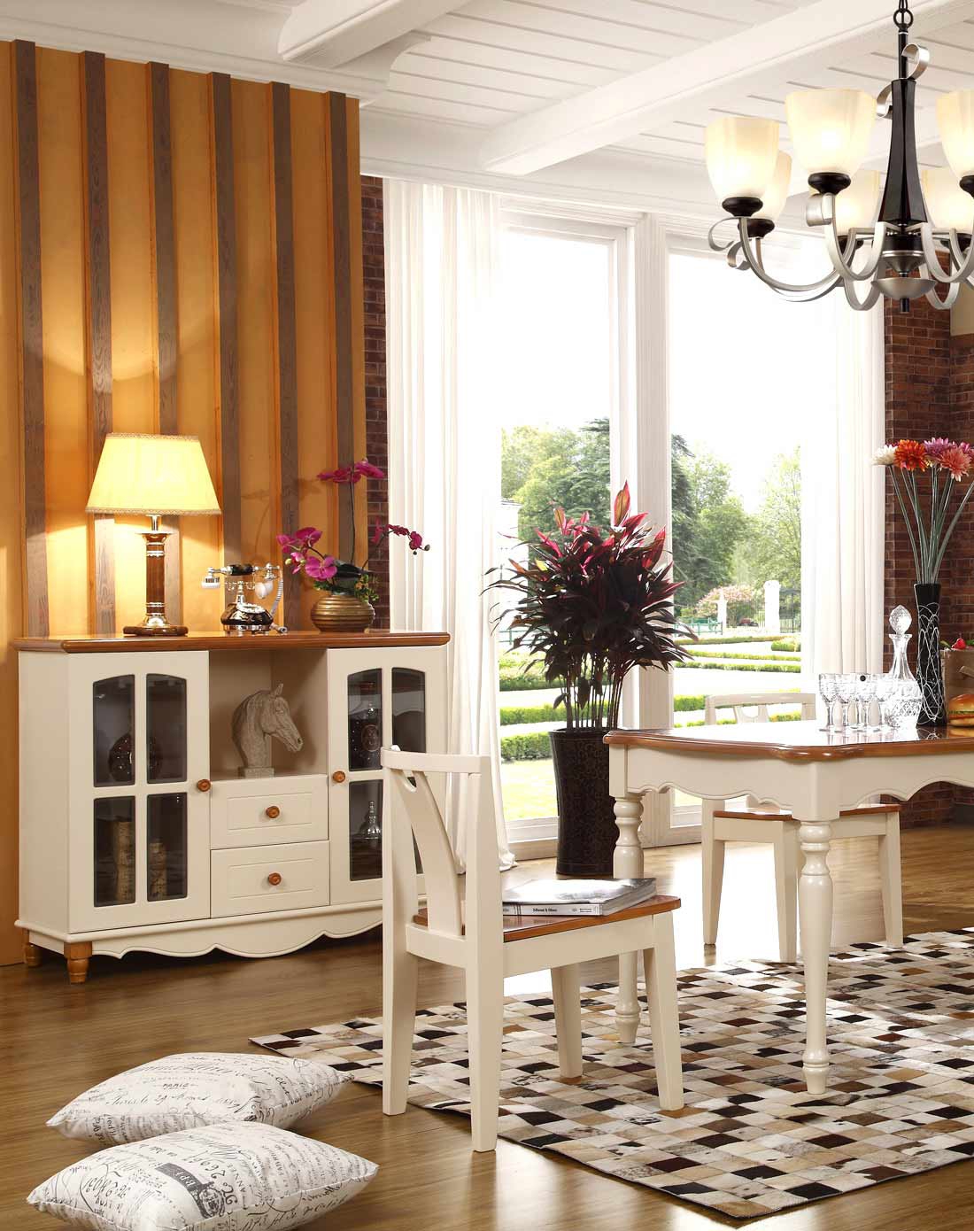 名象家具两门双抽餐边柜矮柜hd020_唯品会