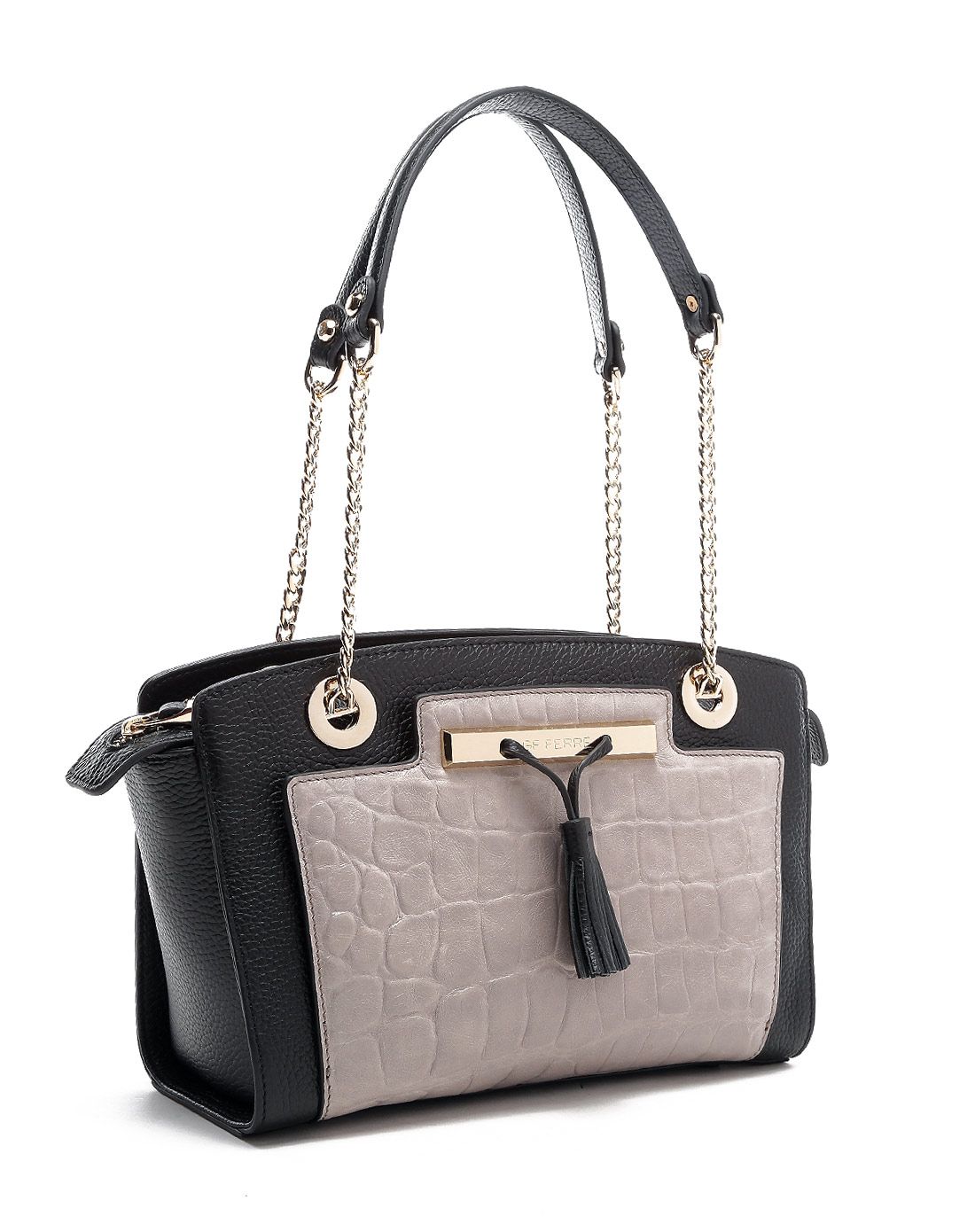 2015年新品女款黑/灰牛皮单肩包