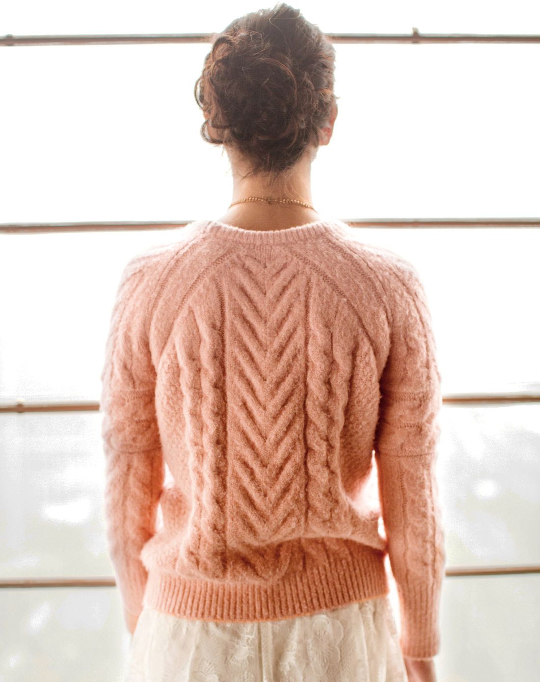 童话余味 麻花纹粗棒针纱线毛衣