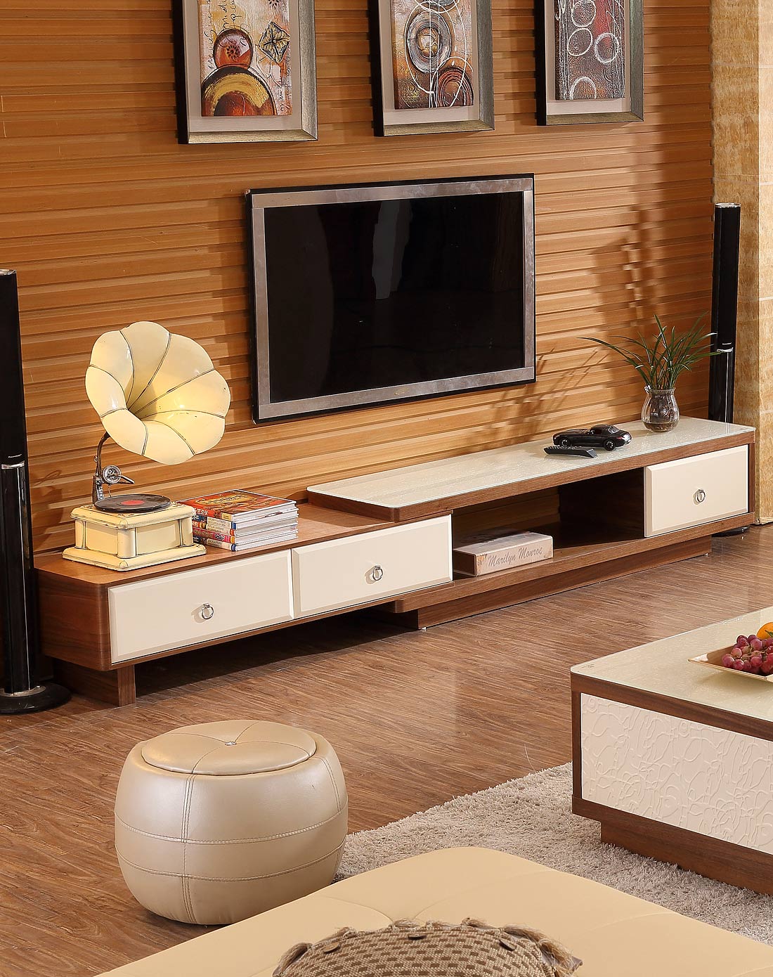 dreasylife 家具专场现代创意客厅拉伸烤漆电视柜dltv259_唯品会