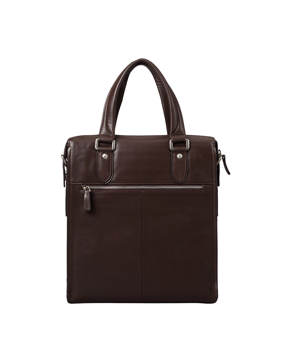 男款浅啡经典牛皮背提包