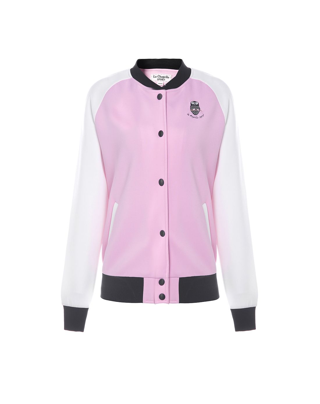 la chapelle sport 浅粉猫头鹰绣花外套