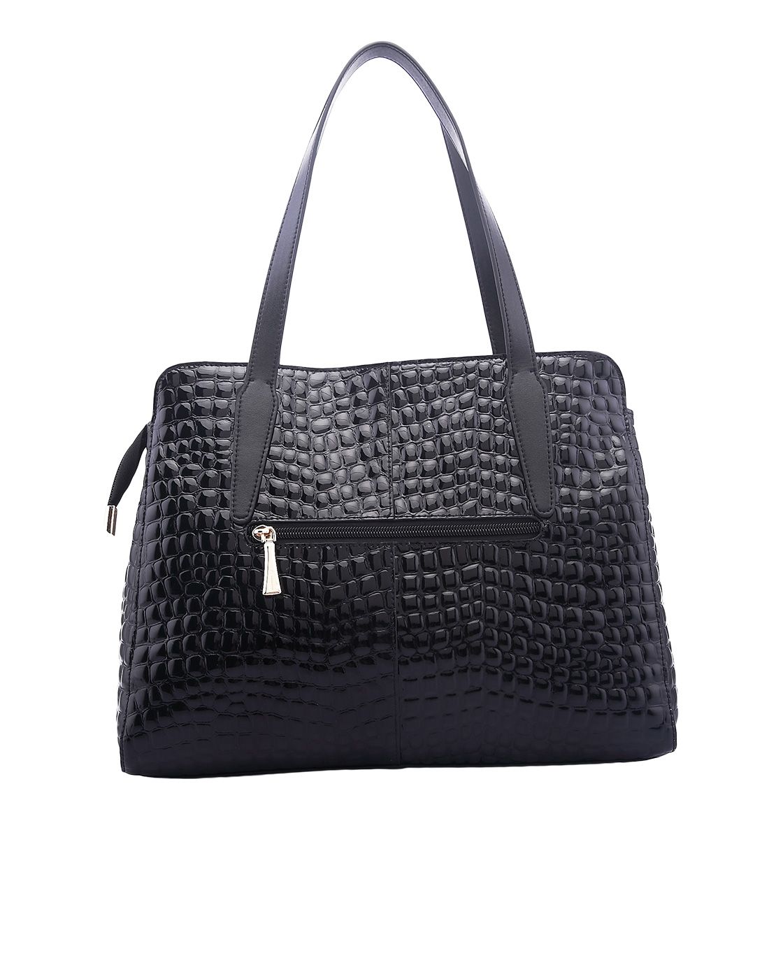 鳄鱼恤crocodile男女包女士黑色牛皮时尚单肩包12513087-01_唯品会