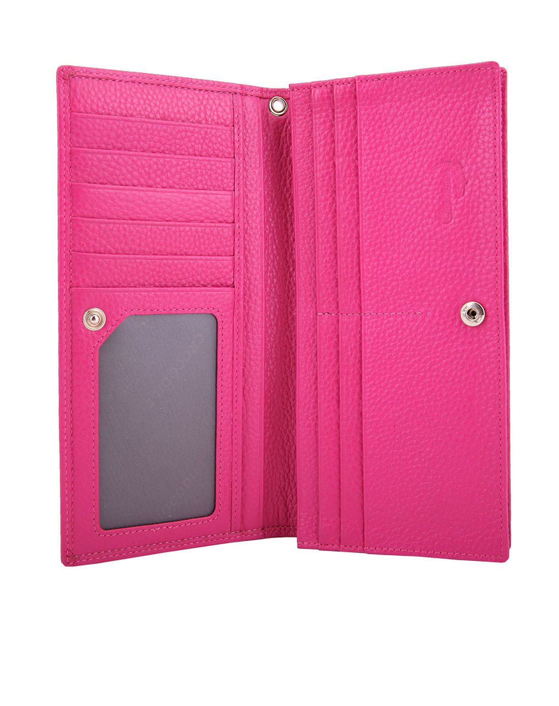 鳄鱼恤crocodile男女包女款玫红色牛皮长款钱包16415022-11_唯品会