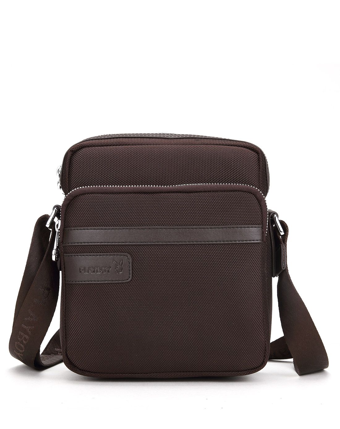 男士啡色布料/超纤欧美商务单肩斜挎包