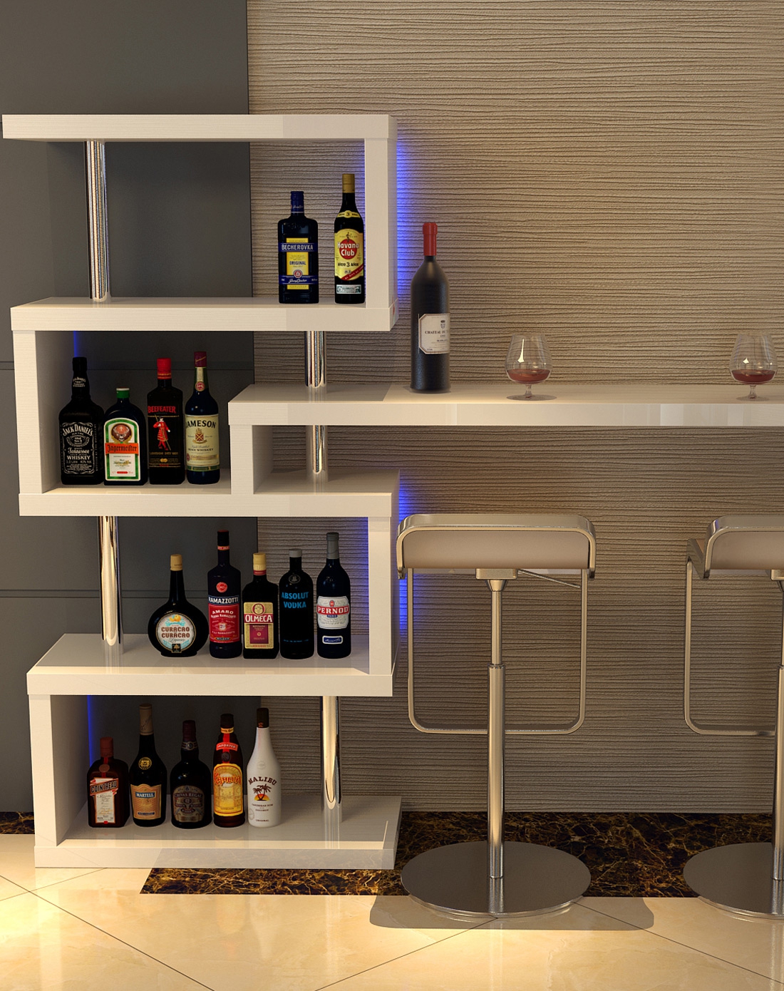 烤漆旋转功能吧台 不含吧椅