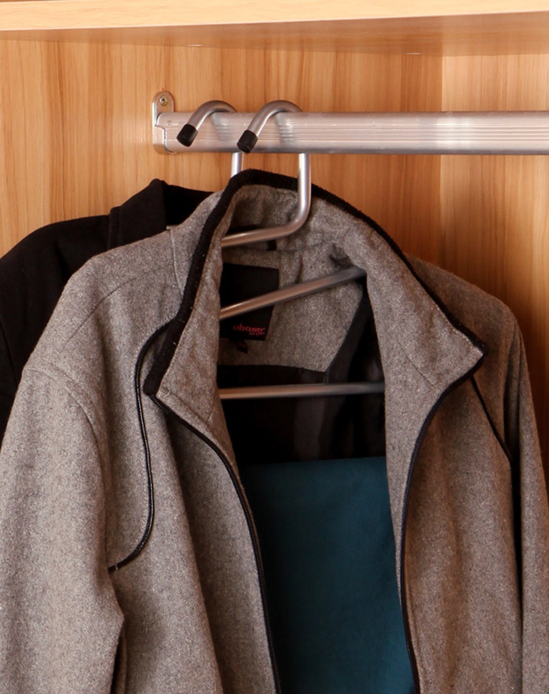 3只装 银色双功能西装架裤架