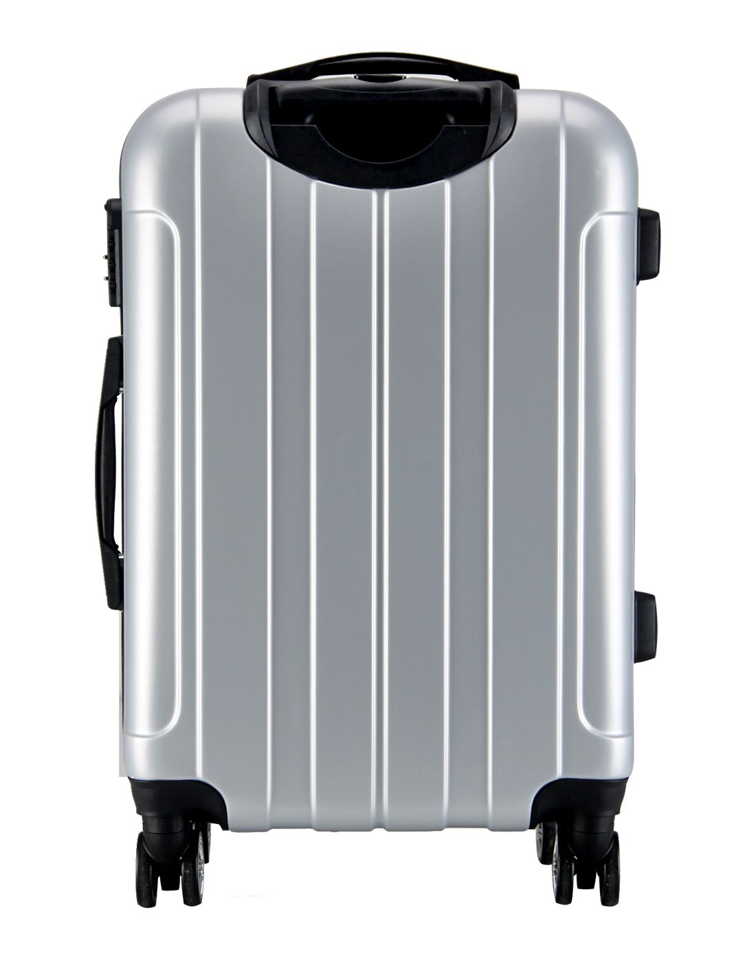 质感竖纹万向轮拉杆箱20寸银色