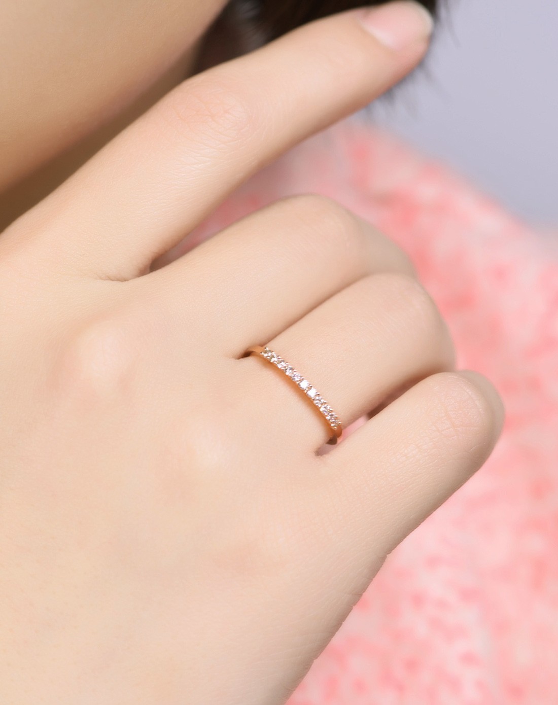 18k黄金钻石排戒