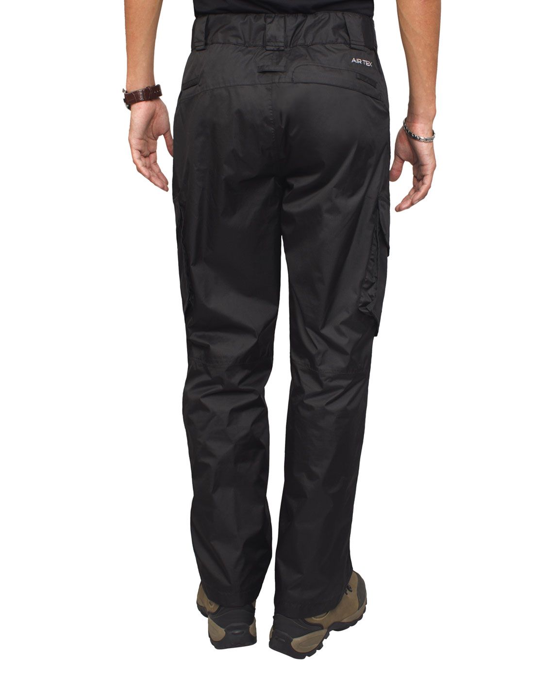 男式黑色防水透气多口袋户外登山冲锋裤