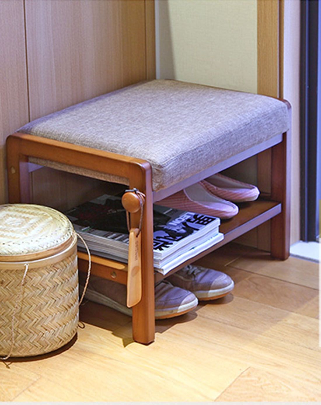 布面换鞋凳