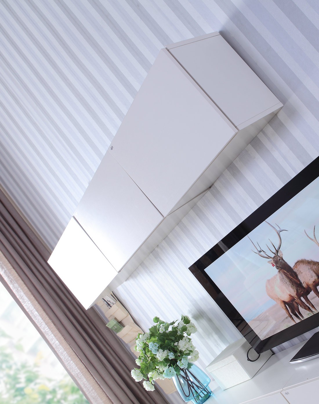 创意彩色储物吊柜墙柜电视柜白色