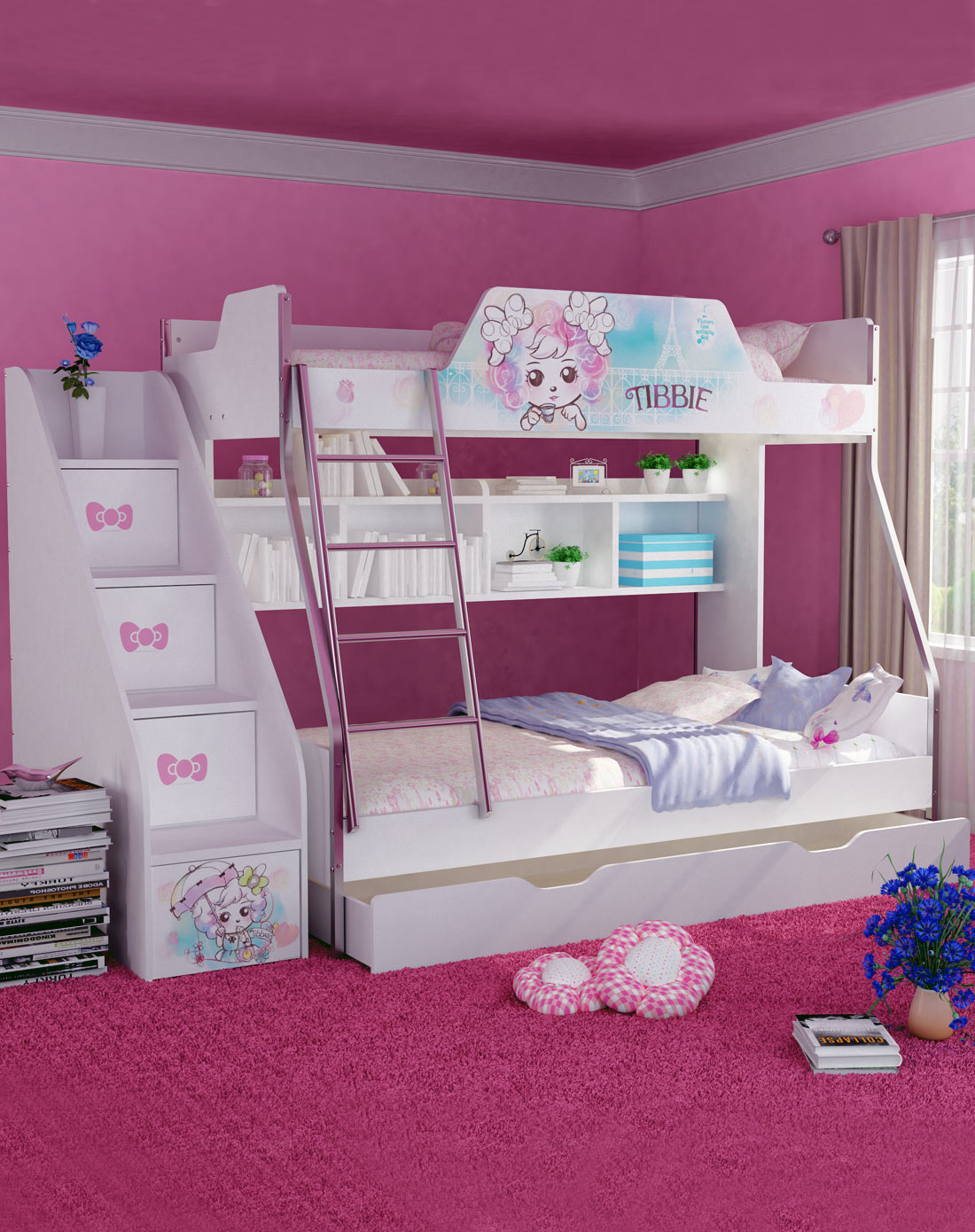 美羊羊梦幻巴黎 1.35*2.0米高低床