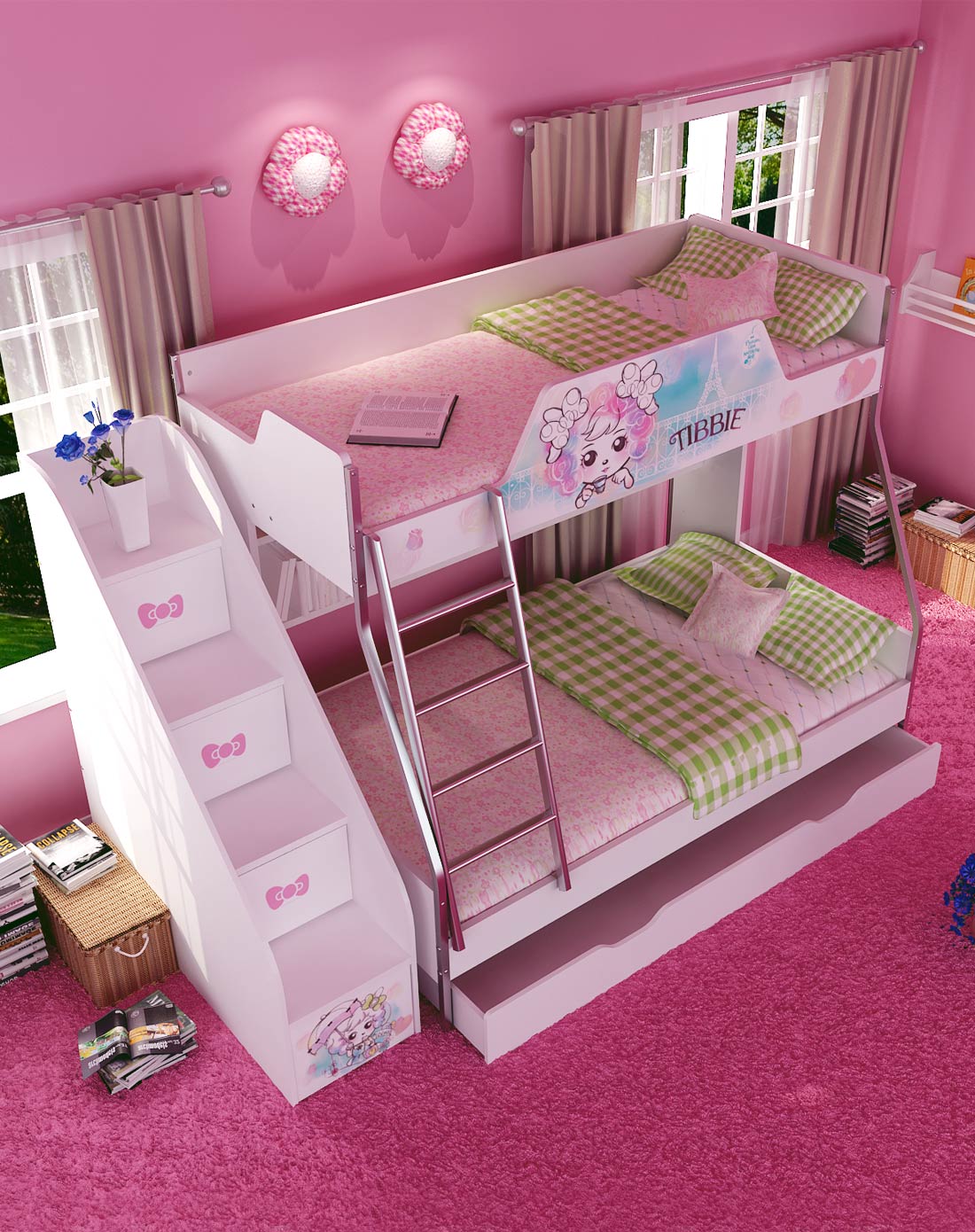 美羊羊梦幻巴黎 1.35*2.0米高低床