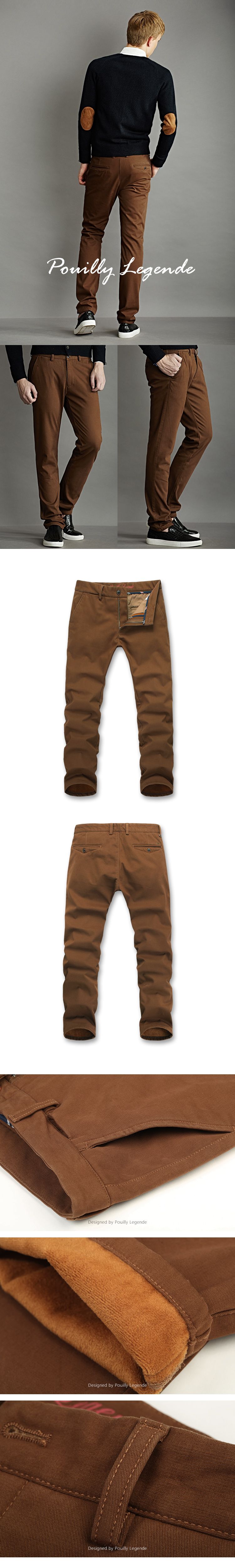 桦茶色百搭保暖加绒休闲裤