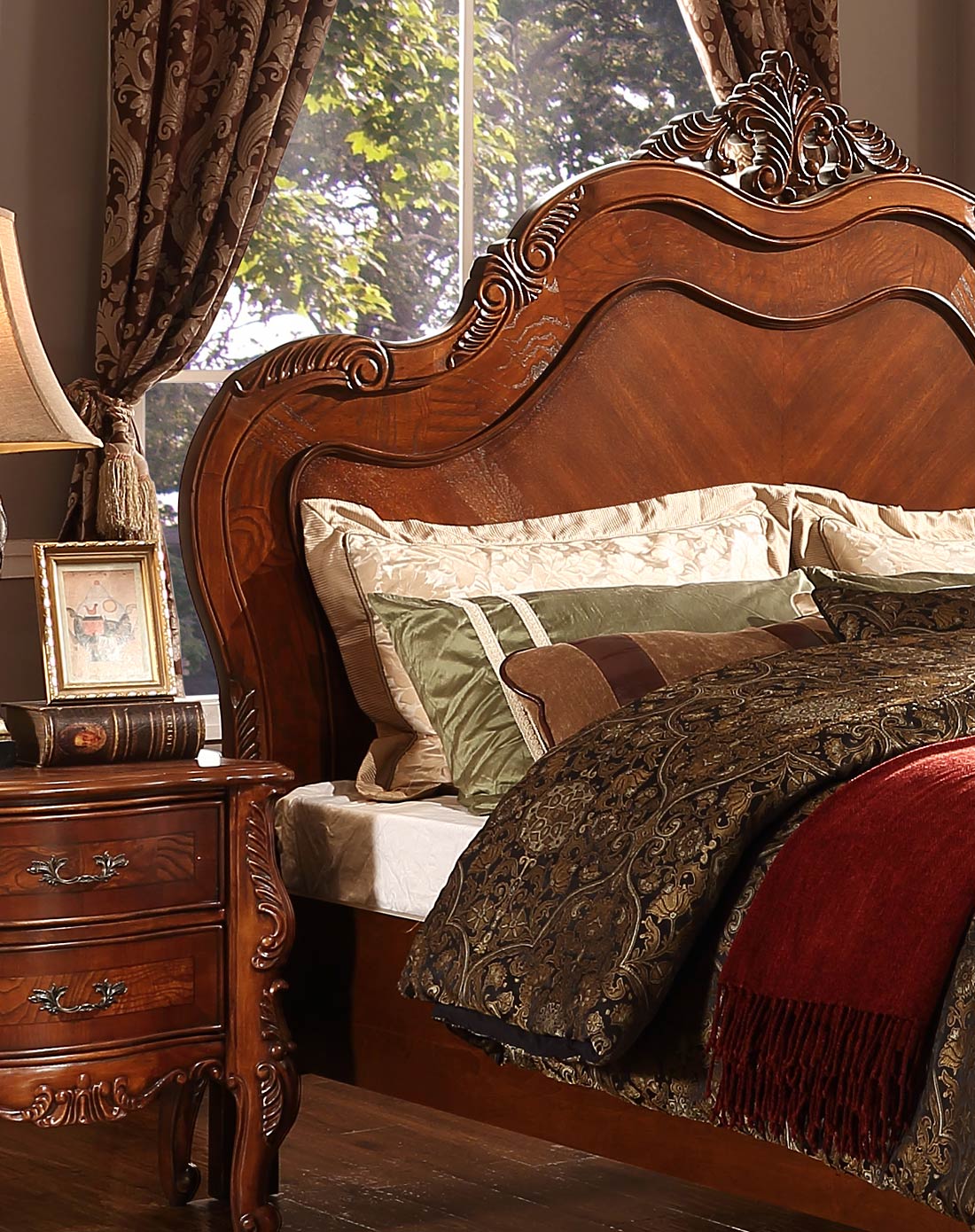 实木床美式复古雕花床 1.5m