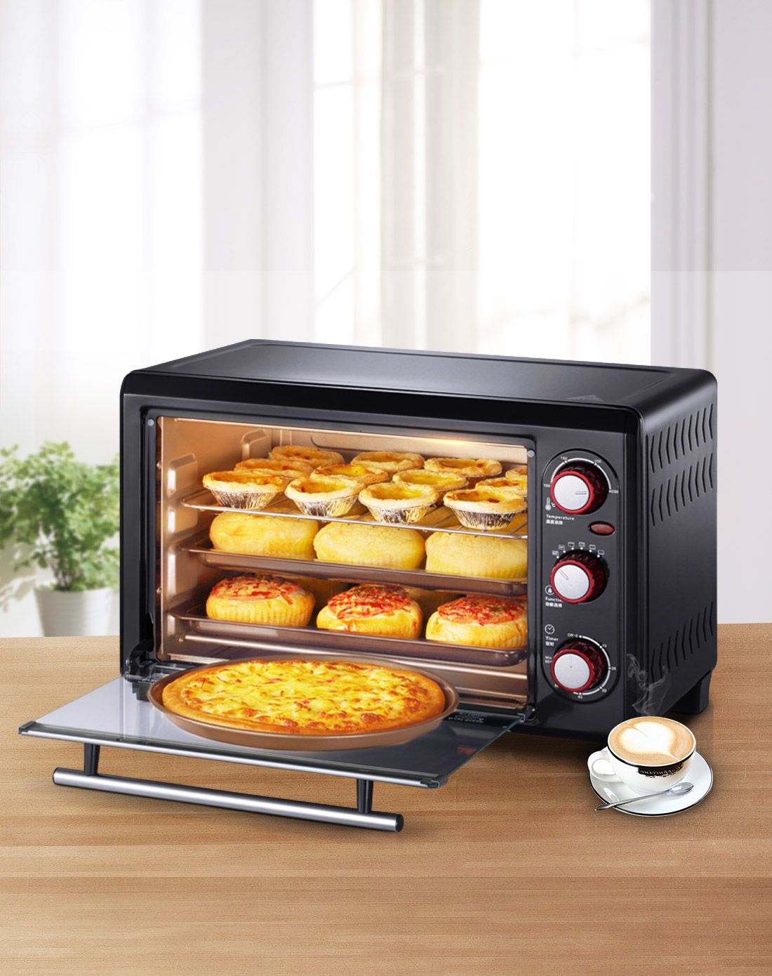 skg电器专场电烤箱 28l不锈钢热风循环多功能烘培skg1771_唯品会