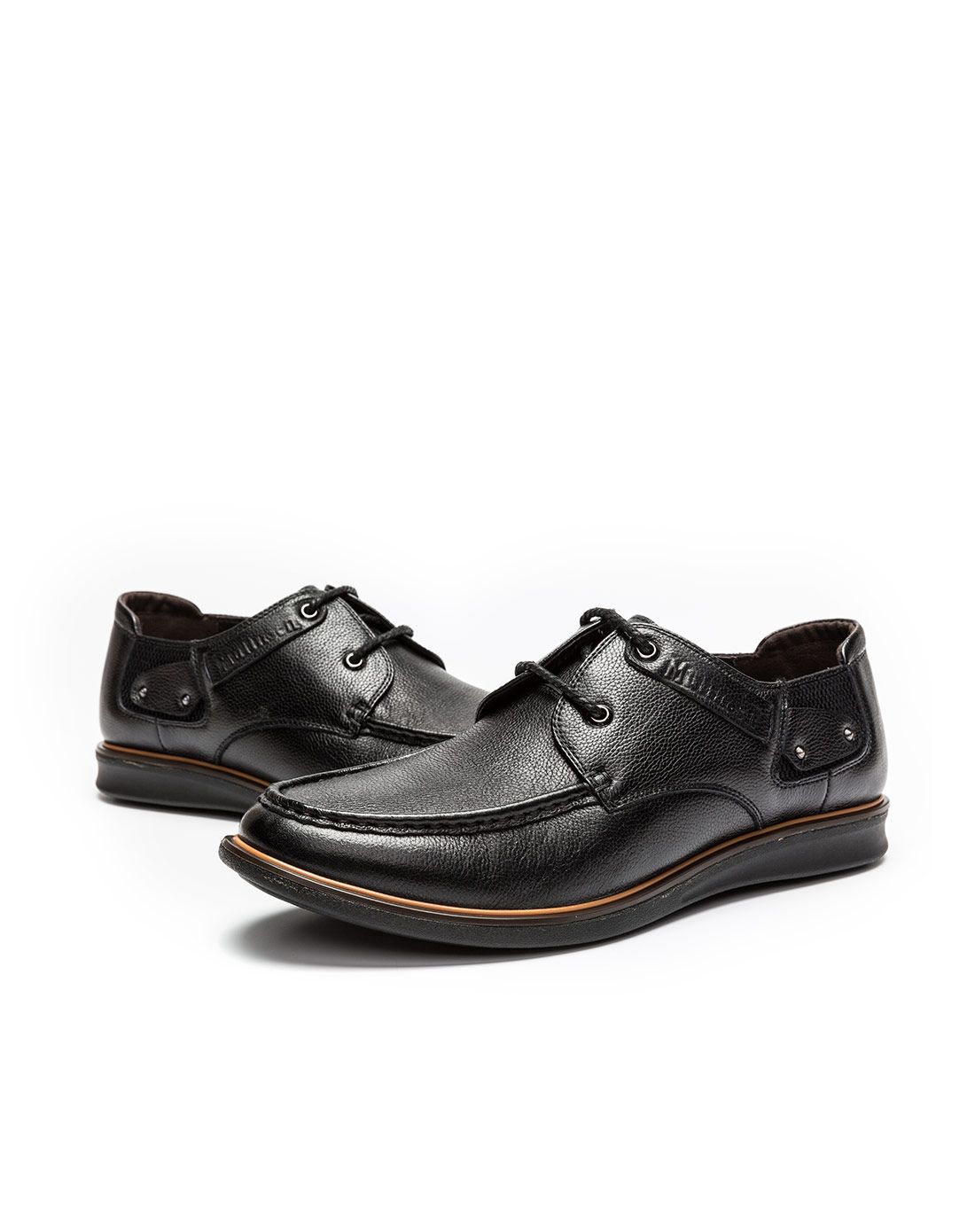 2015秋季新品黑色头层牛皮休闲皮鞋