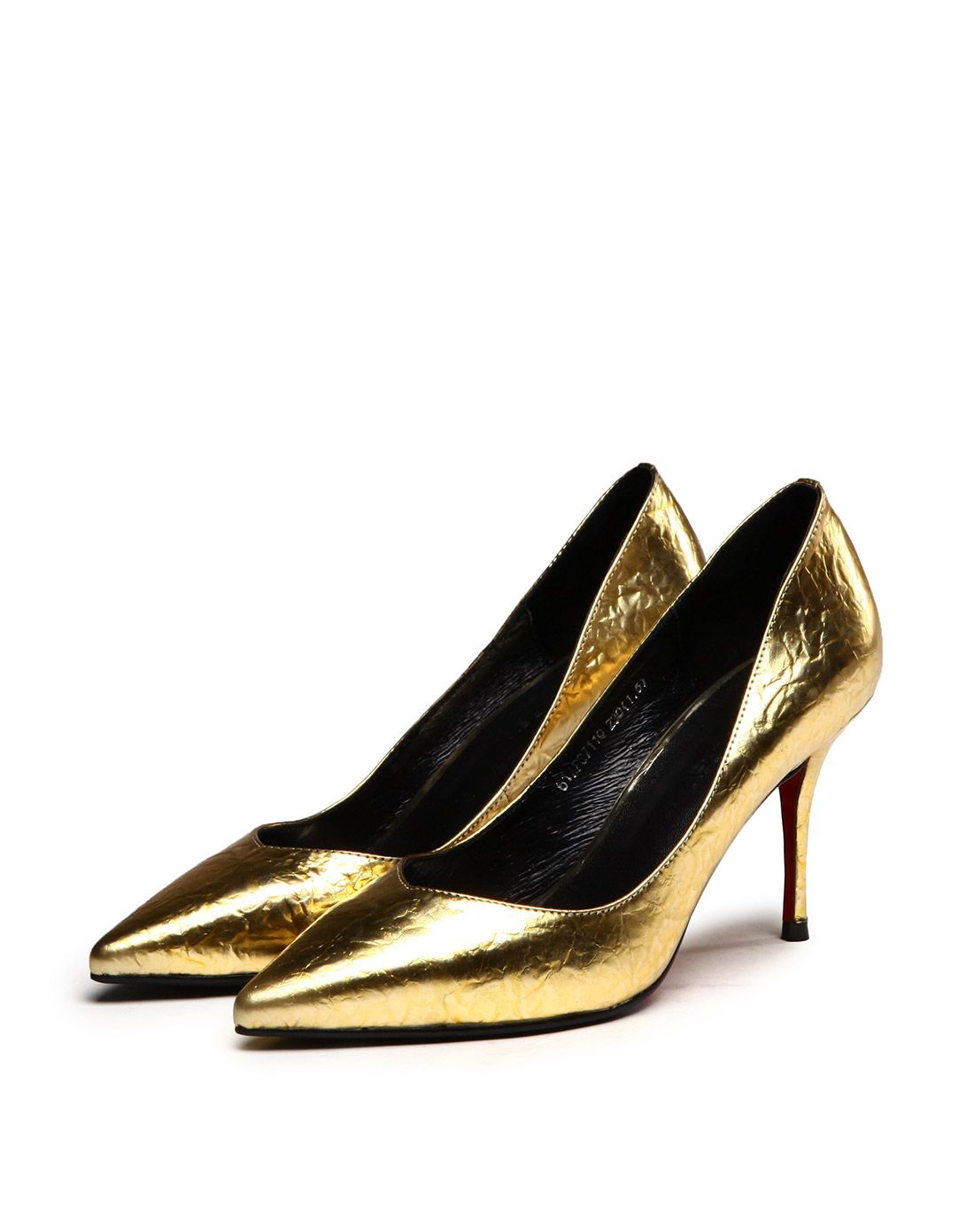 2016春季新款头层牛皮金色单鞋