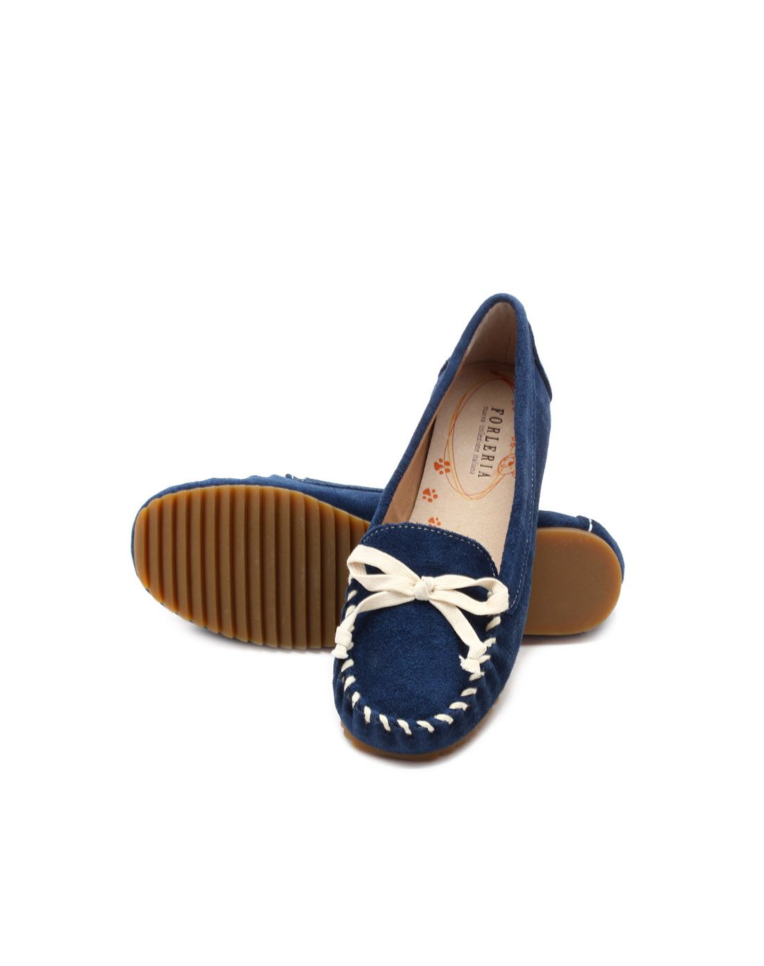 forleria蓝色牛反毛皮舒适女单鞋