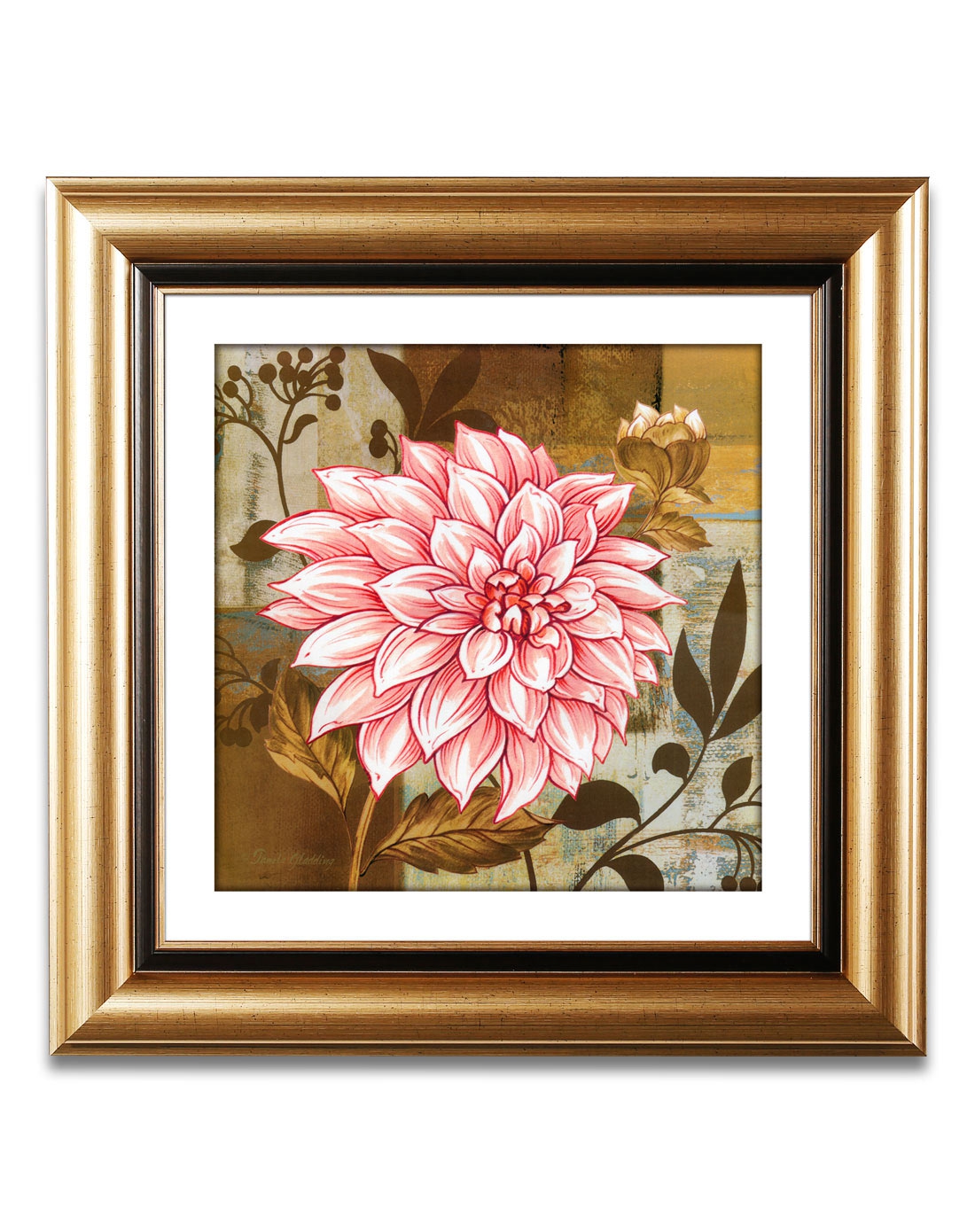 奢华装饰画两联组合(牡丹花)