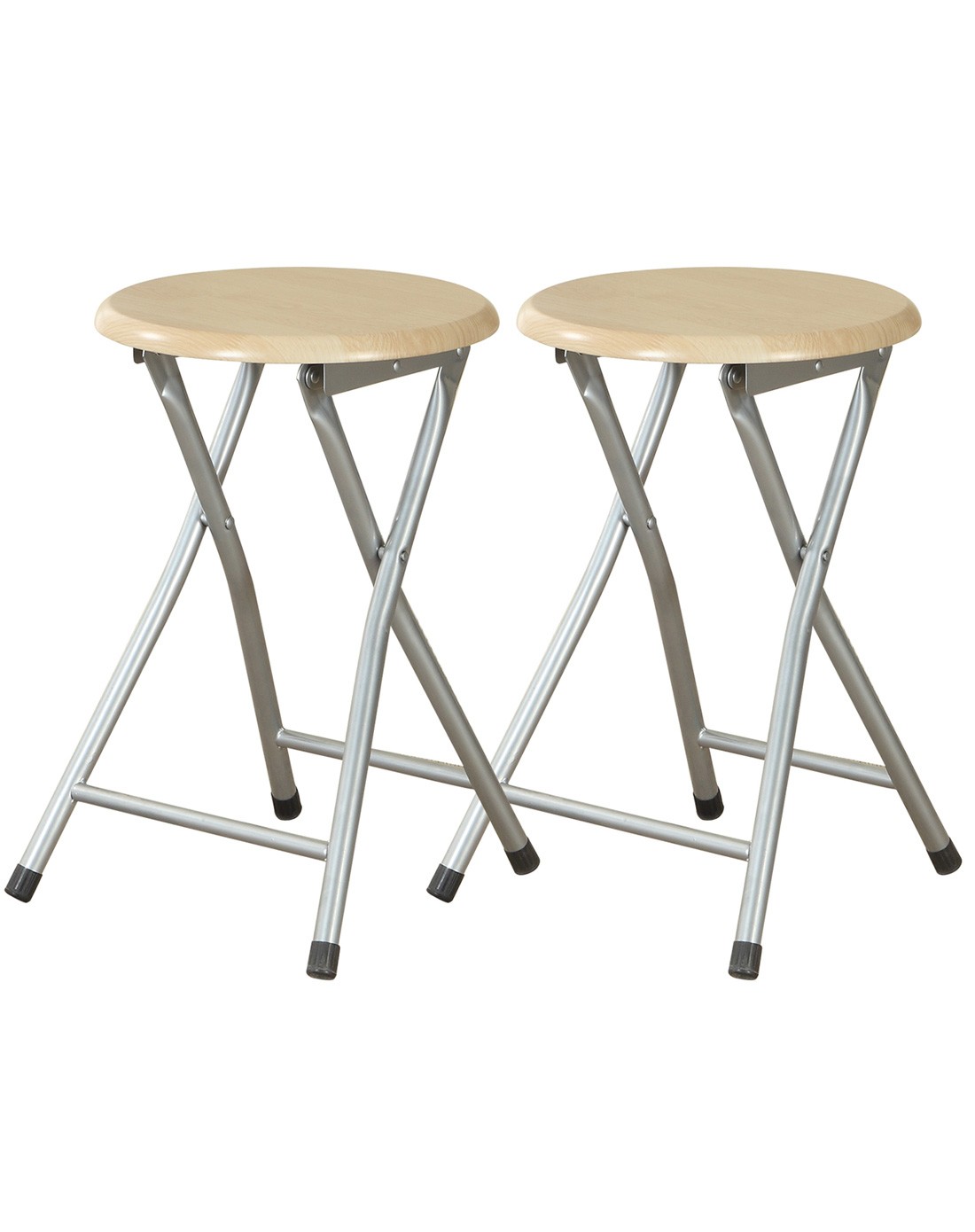 钢架木面折叠凳 两个装