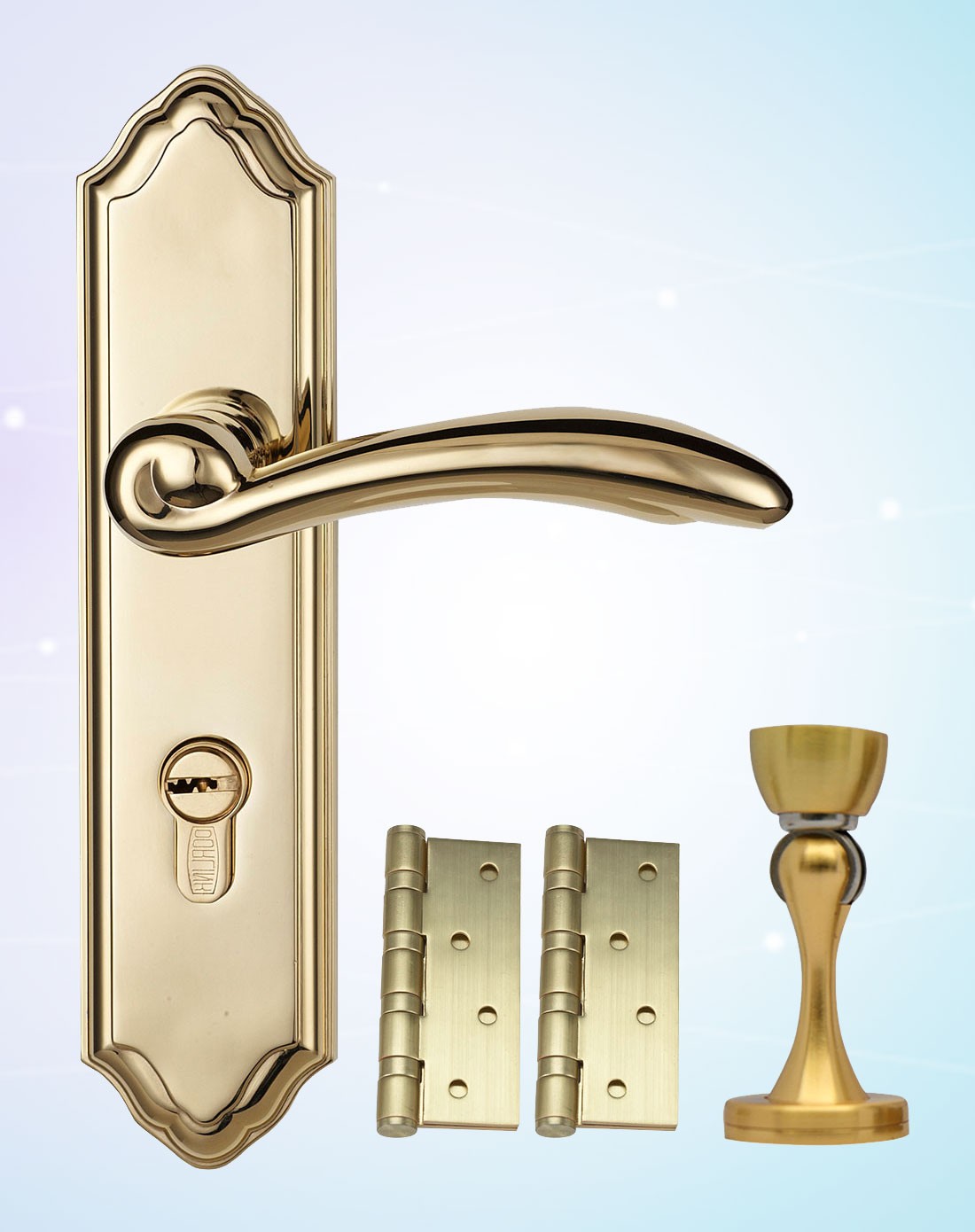 多灵欧式奢华璀璨金门锁合页门吸四件套t212a1_唯品会