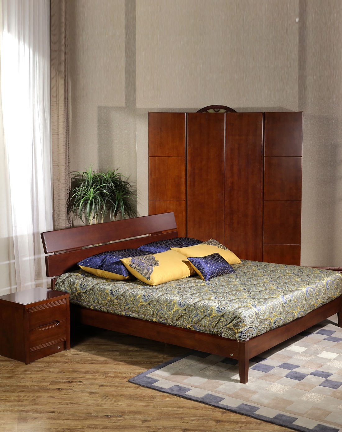 华日家具专场华日家居似水流年全实木卧房四件套dss00163_唯品会