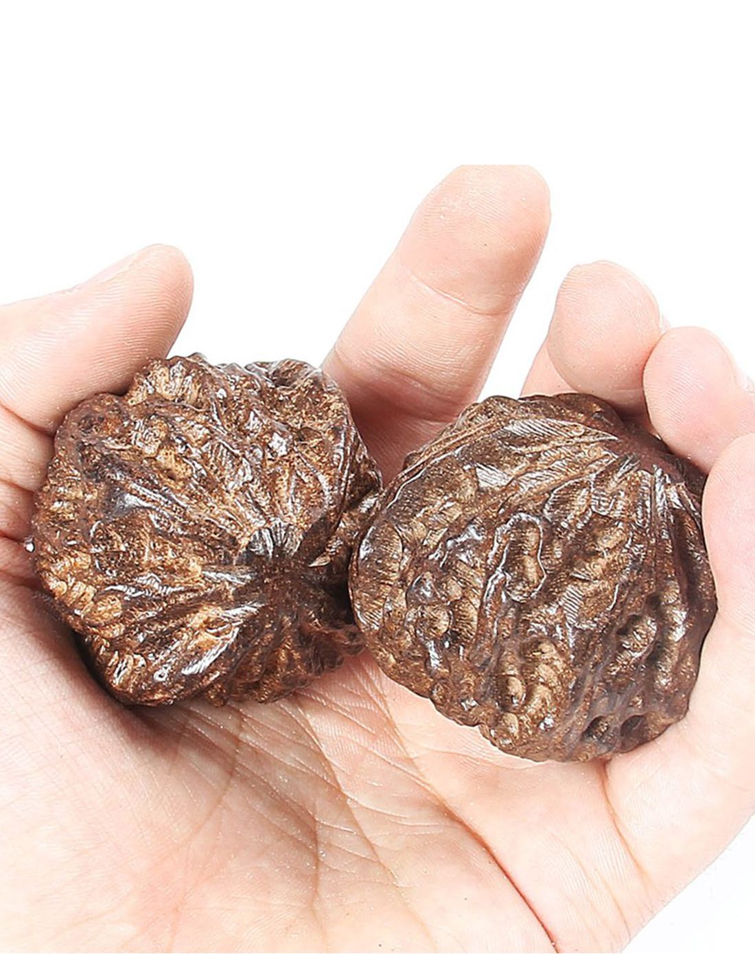 核桃按摩手握球老人手健身球黑檀木一对