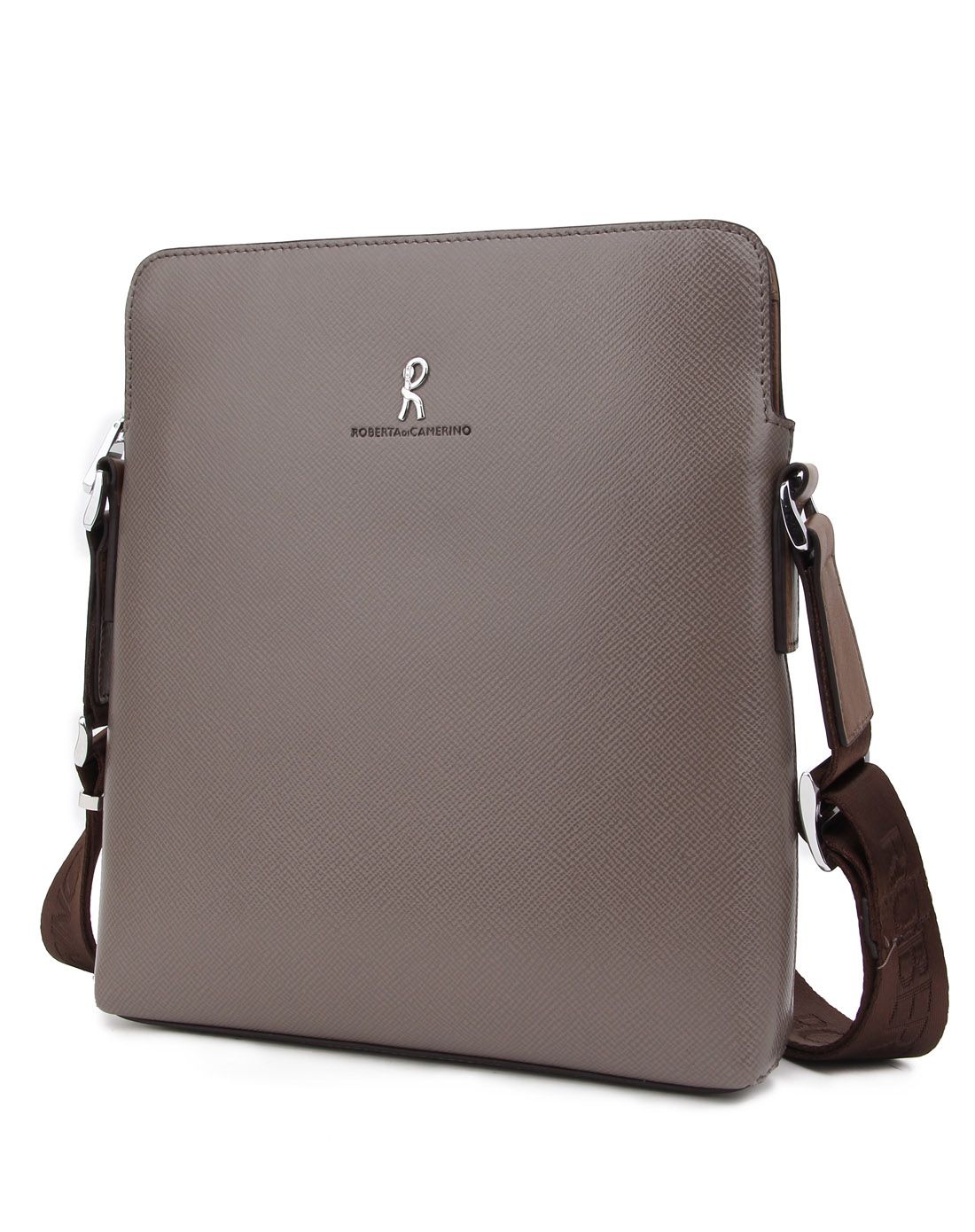 诺贝达 / 灰色十字纹牛皮日字包