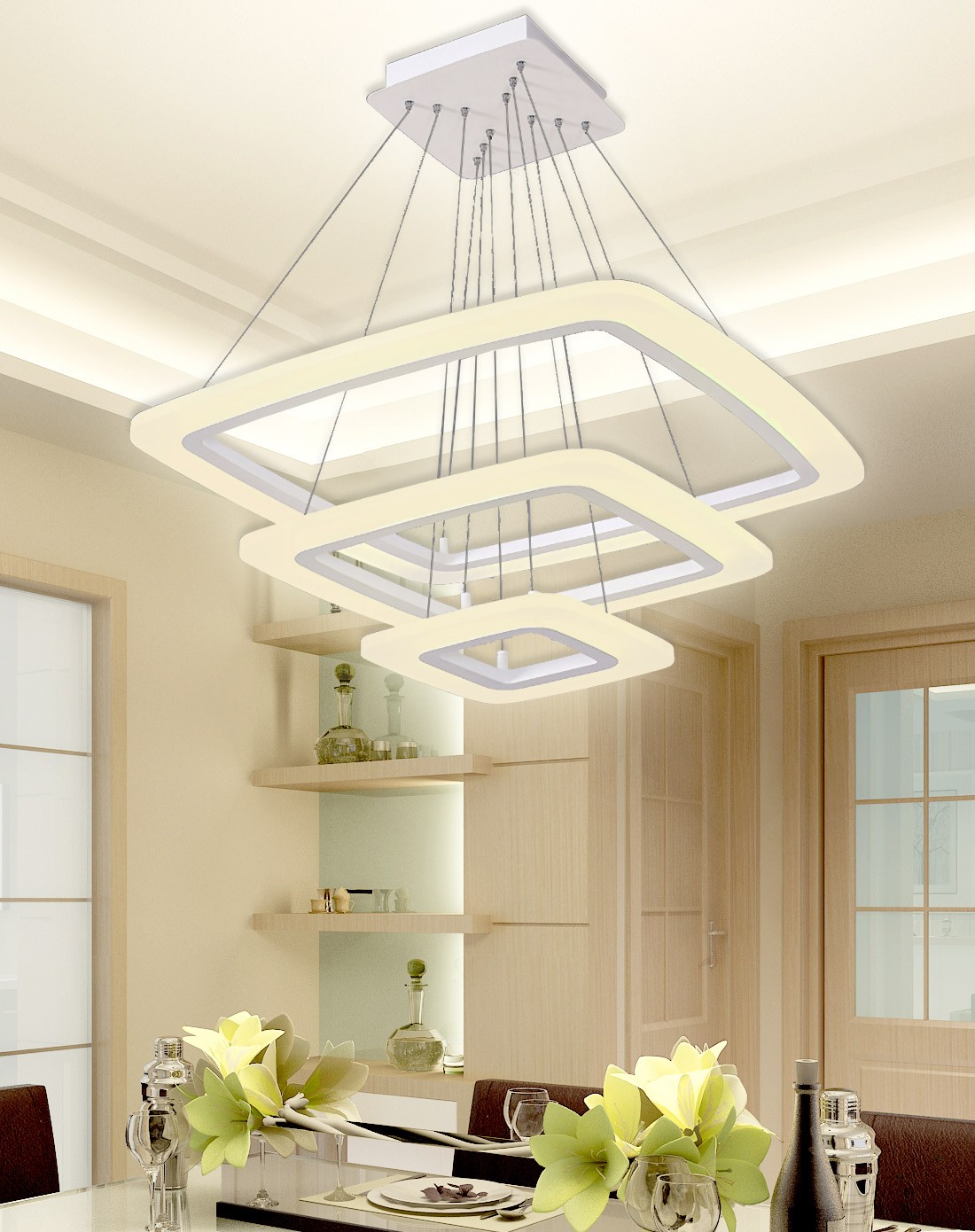 三层创意亚克力吊灯 led