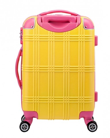荧光黄配桃红时尚糖果色24寸万向轮拉杆箱733