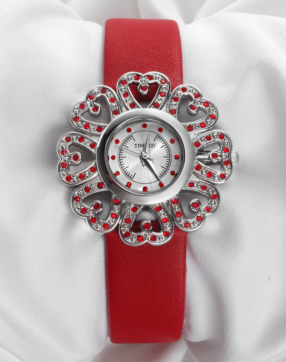 时光一百time100手表专场 时尚太阳花真皮石英女表