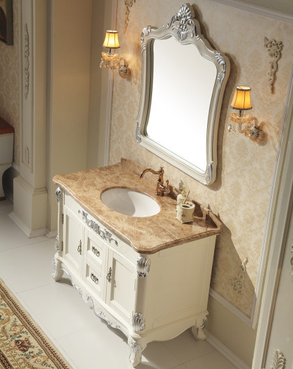 1.2米欧式橡木落地仿古浴室柜jy247