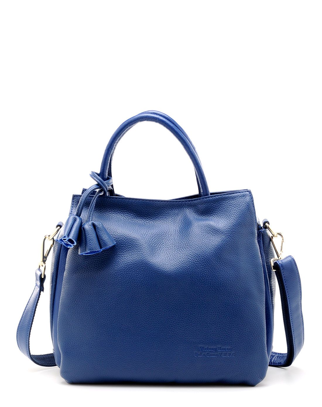 女款蓝色时尚全皮两用包