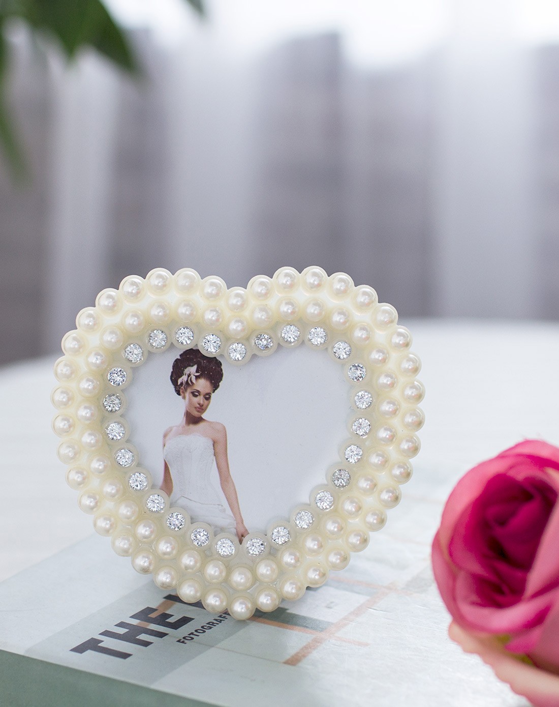 欧式精品水钻珍珠相框摆件四件套