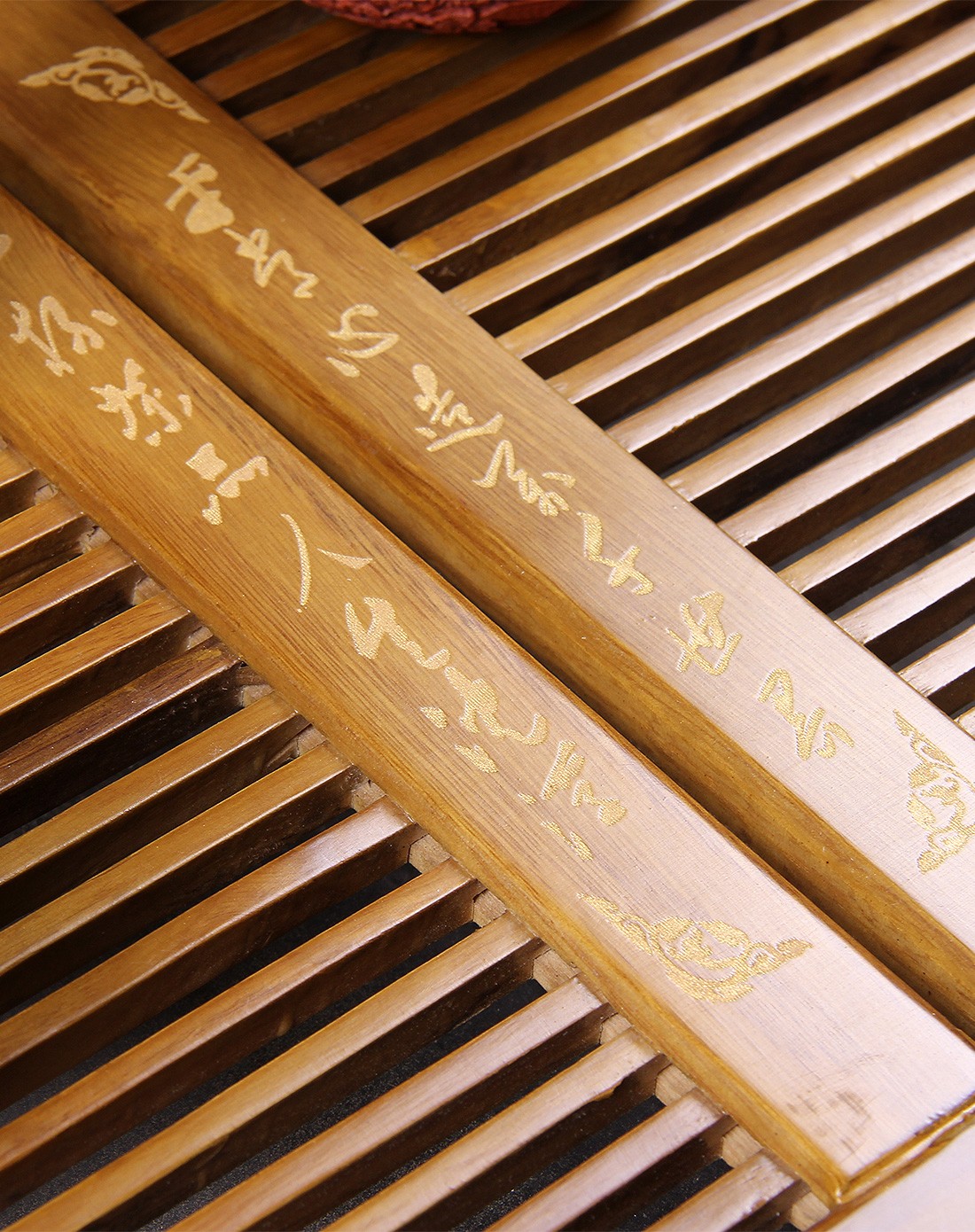 柏木(咖色双排字)茶盘 54*34*5