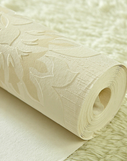 象牙色欧式简约3d立体圆网壁纸