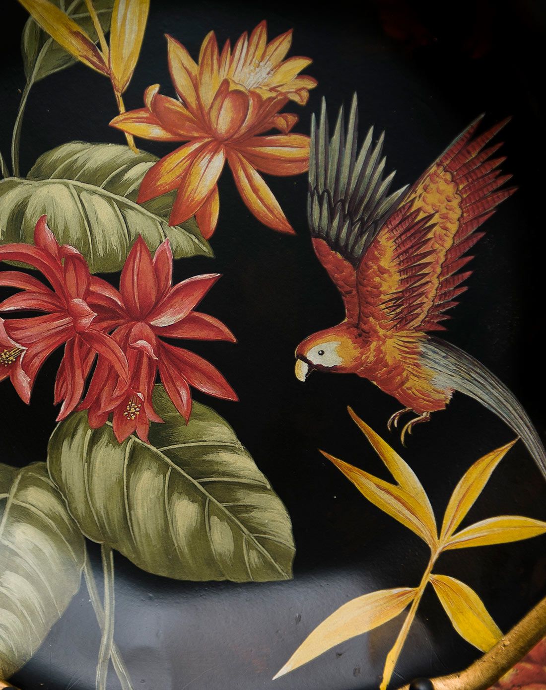 陶瓷彩绘鹦鹉创意家居装饰摆盘