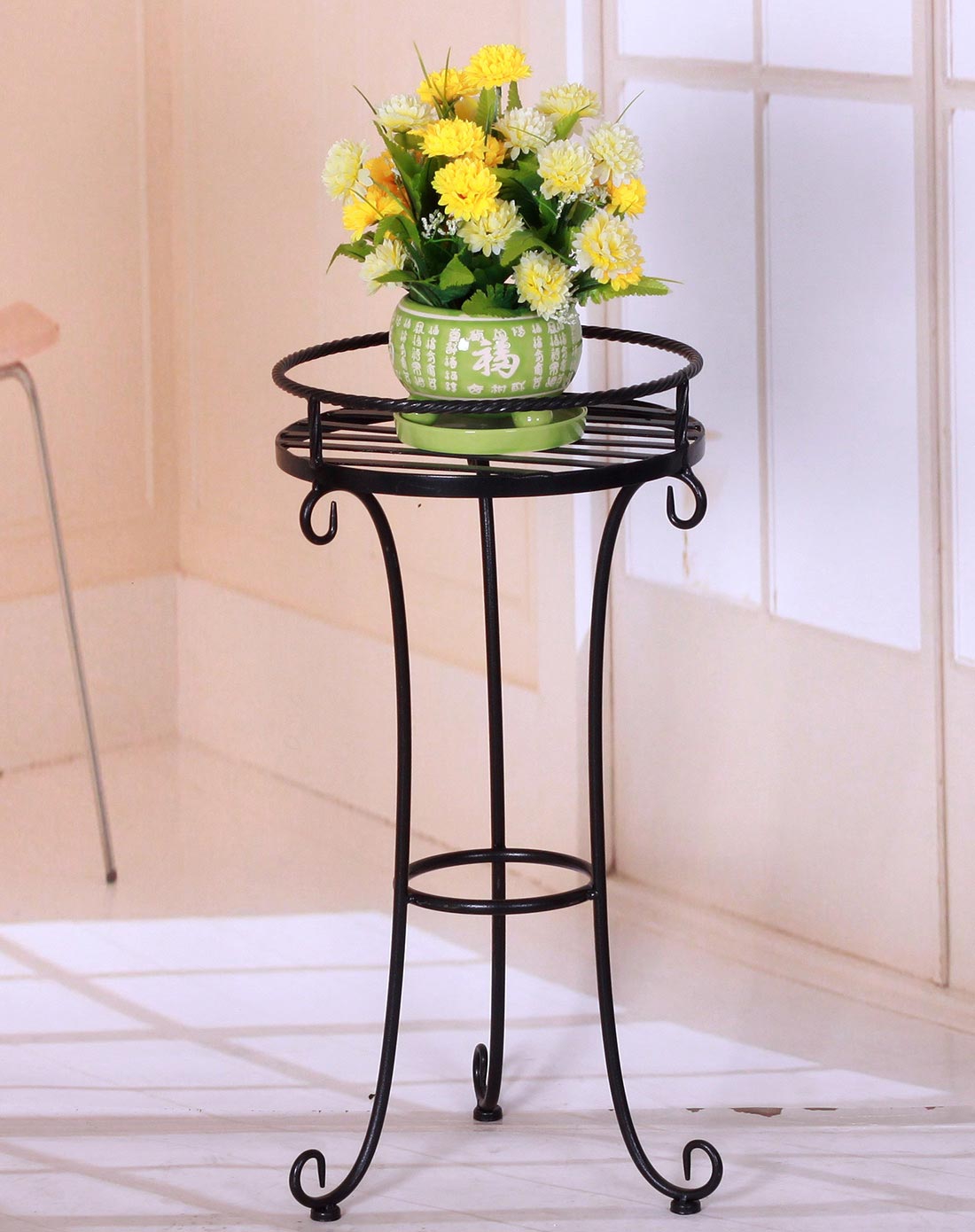 黑色欧式铁艺花架高档单品花盆架