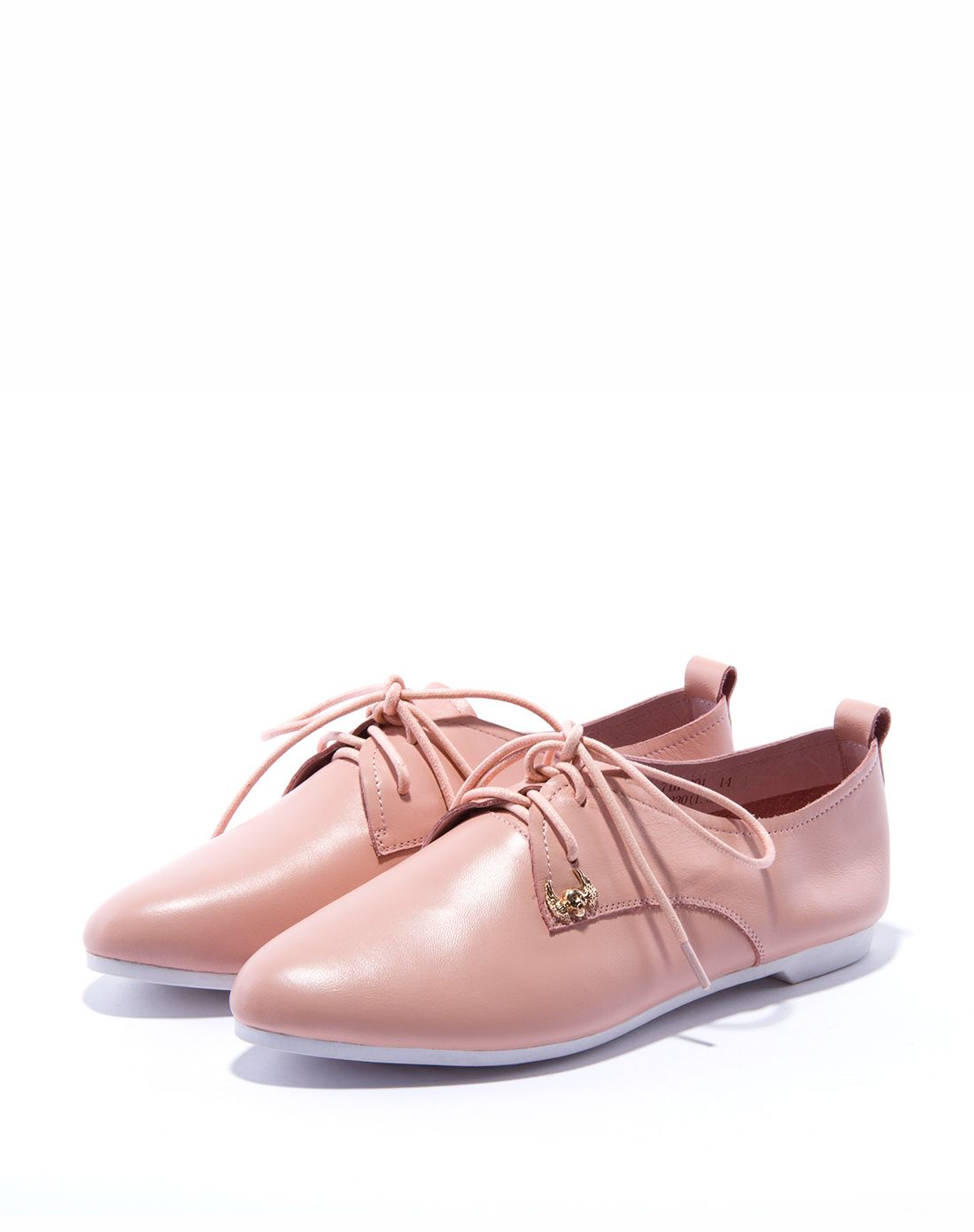 热风hotwind男女鞋服女士粉红色系带尖头软皮单鞋71h420114_唯品会