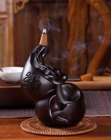 > 晨艺黑檀葫芦倒流香